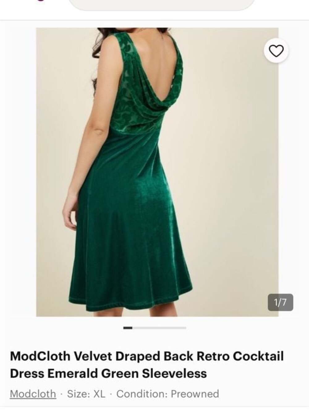 ModCloth Black Velvet Draped Back Cocktail Dress